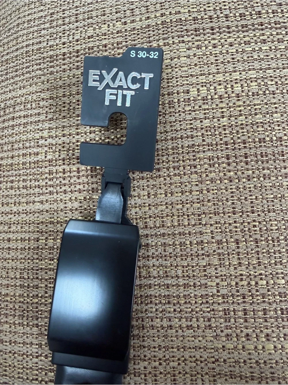 Exact Fit Men's Black Dress Belt Pressure-Lock Buckle Adjustable S 30-32